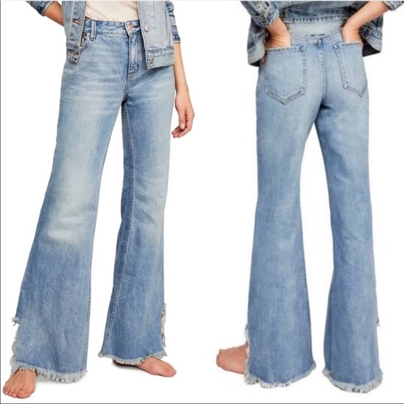 Free People Vintage Flare Raw hem denim jeans 24